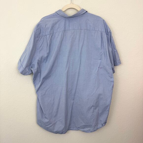 Lacoste Mens Short Sleeve Button Shirt Size 46/18/XL 100% Cotton Light Blue - Picture 3 of 9